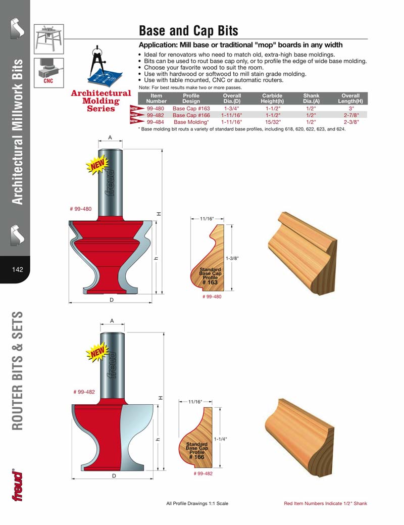 Freud 99482 Base Cap 166 Router Bit (1/2" Shank)
