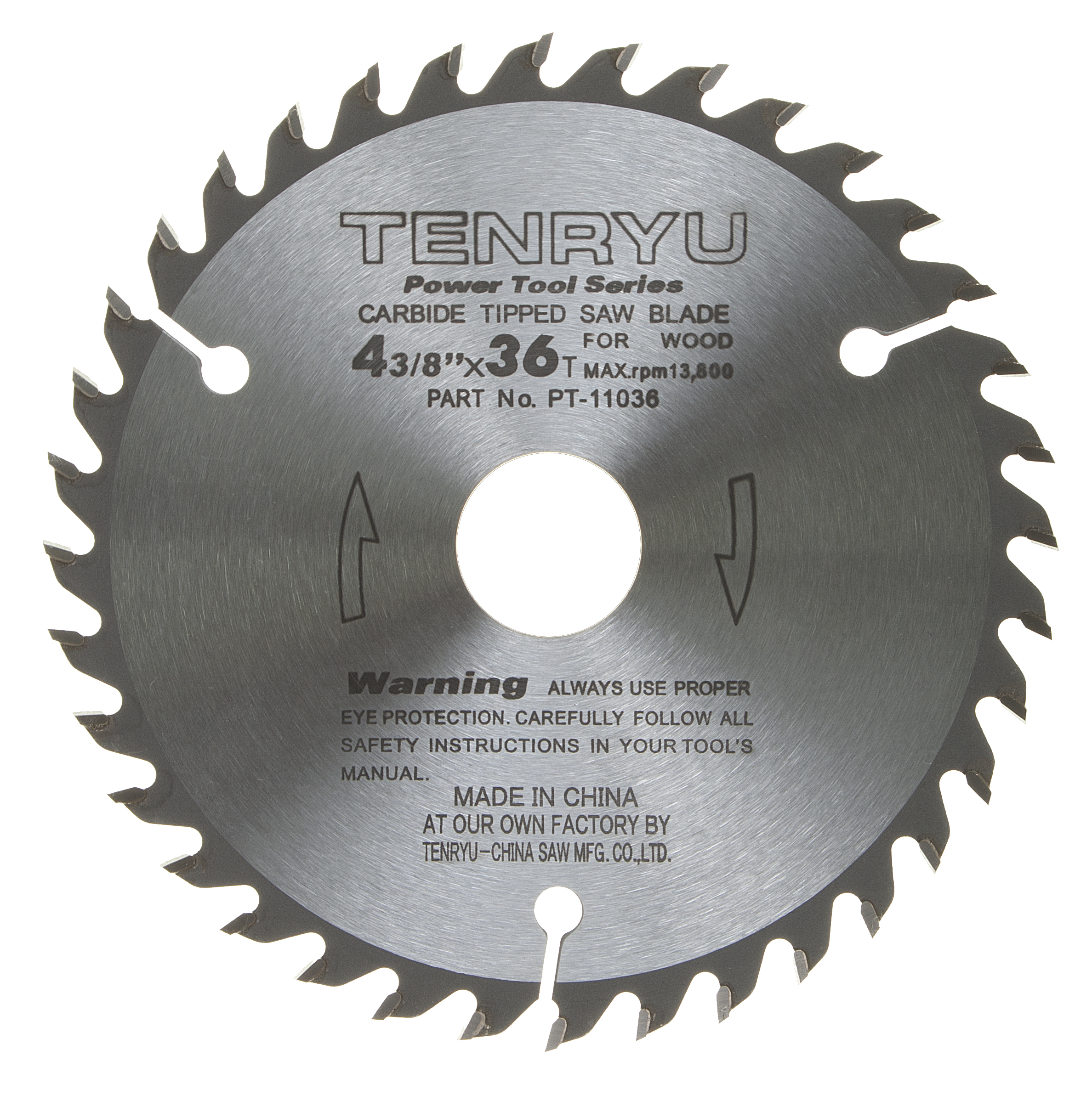 Tenryu PT11036 43/8" Carbide Tipped Saw Blade ( 36 Tooth ATAF Grind
