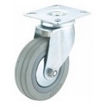 [WOODSTOCK D2594] 3" Gray Rubber Caster 150 Lbs., Plate, Swivel