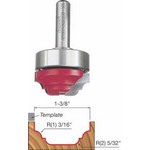 [FREUD 39-506]  1-3/8" Diameter Top Bearing Cove And Bead Groove Router Bit With 3/8" Shank