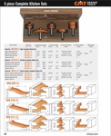 [CMT 800.509.11] Five Piece Complete Kitchen Ogee Raised Panel Router Bit Set With 1/2" Shank