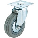 [WOODSTOCK D2596] 4" Gray Rubber Caster 175 Lbs., Plate, Swivel