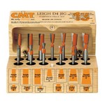 [CMT 800.519.11] 13-Pc Dovetail & Straight Router Bit Set, For Leigh D4 Jig