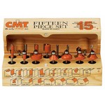 [CMT 800.001.00] Router Bit Assortment, 15-Piece 1/4" Shank, In Wooden Case