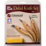 Flexcut KN17 & KN25 Draw Knife Wood-carving Set, 1 Long With Leather Sheath  and 1 Mini Draw Knife Chisel Set. Made in the USA 