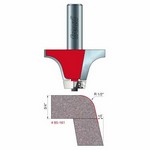 [FREUD 85-161] 1/2" Radius X 1-1/8" Height 13 Degree Angle Round Over Bowl Router Bit (1/2" Shank) (For Gruber, Royal Stone, Transolid, And Hi-Macs Bowls)