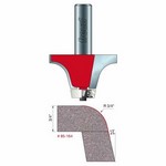 [FREUD 85-164] 3/4" Radius X 1-1/8" Height 13 Degree Angle Round Over Bowl Router Bit (1/2" Shank) (For Gruber, Royal Stone, Transolid, And Hi-Macs Bowls)