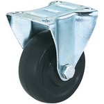 [WOODSTOCK D2620] 3" Black Rubber Caster 130 Lbs., Plate, Fixed